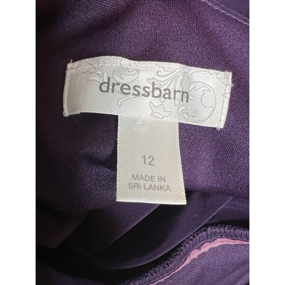 Dressbarn Women's Purple Sleeveless Faux Wrap Ruched Dress Size 12 (M) Stretchy - Picture 7 of 10
